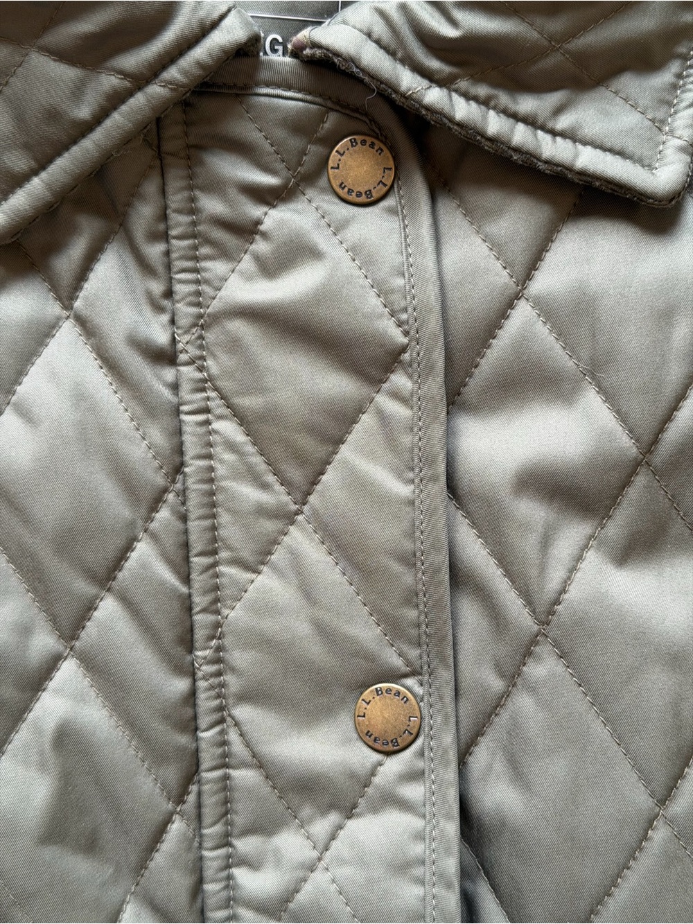 L.L.Bean Quilted Puffer Vest Olive Green Snap Zip Women’s Small Regular - Picture 2 of 11